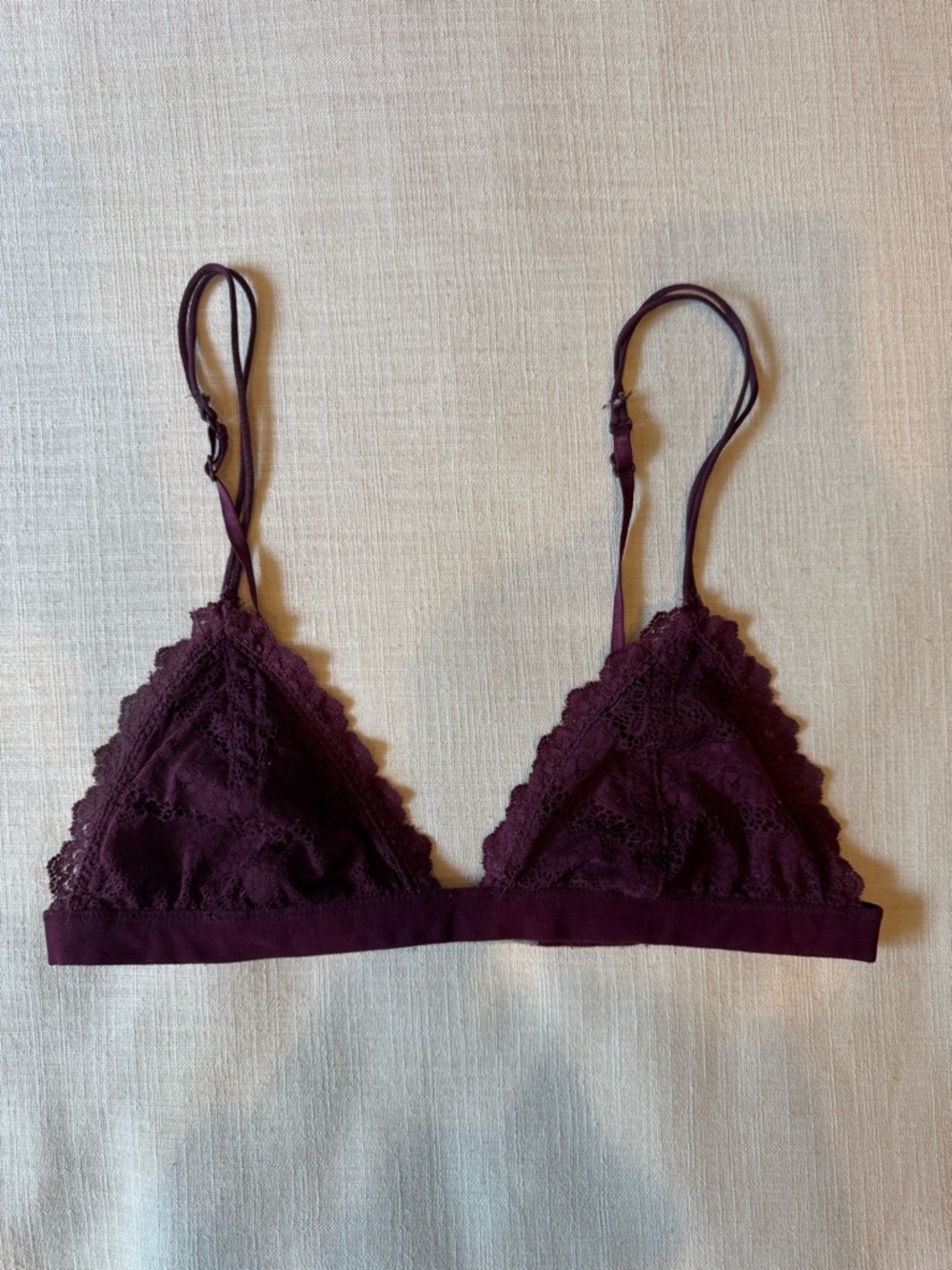 Urban Outfitters Lace Triangle Bralette - Maroon / Deep Plum
